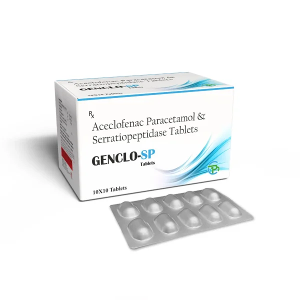 Aceclofenac 100 Mg + Paracetamol 325 Mg + Serratiopeptidase 15 Mg