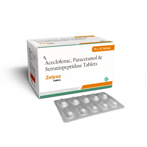 Aceclofenac 100 Mg + Paracetamol 325 Mg + Serratiopeptidase 15 Mg