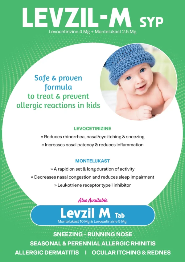 Levocetirizine 2.5 Mg and Montelukast 4 Mg  Syrup visual aid